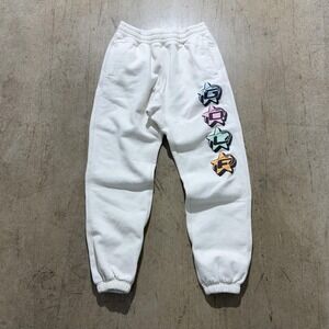 GOLF Sweatpants Mens Medium White Fleece Joggers Elastic Waist Star GOLF Logo